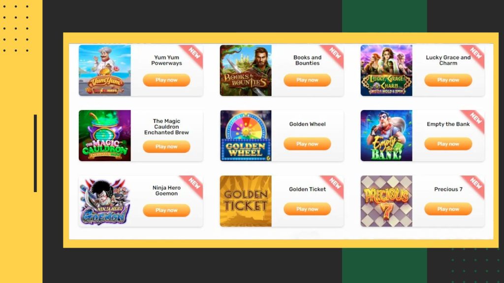 Assortment of games on Lotto247